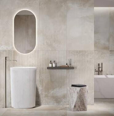 Habitación con piso cerámico porcelanico gran formato 120×90